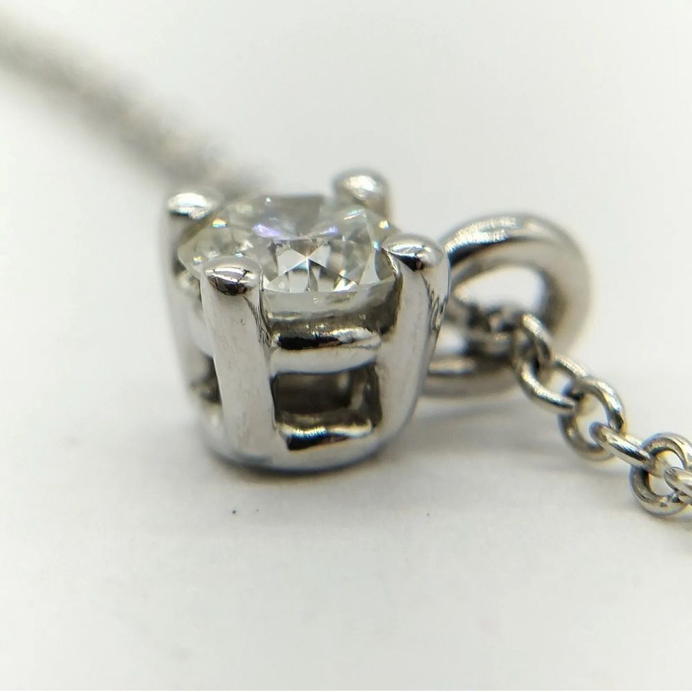 Tiffany and Co. Pendant Necklace Solitaire Diamond Platinum - Picture 6 of 10